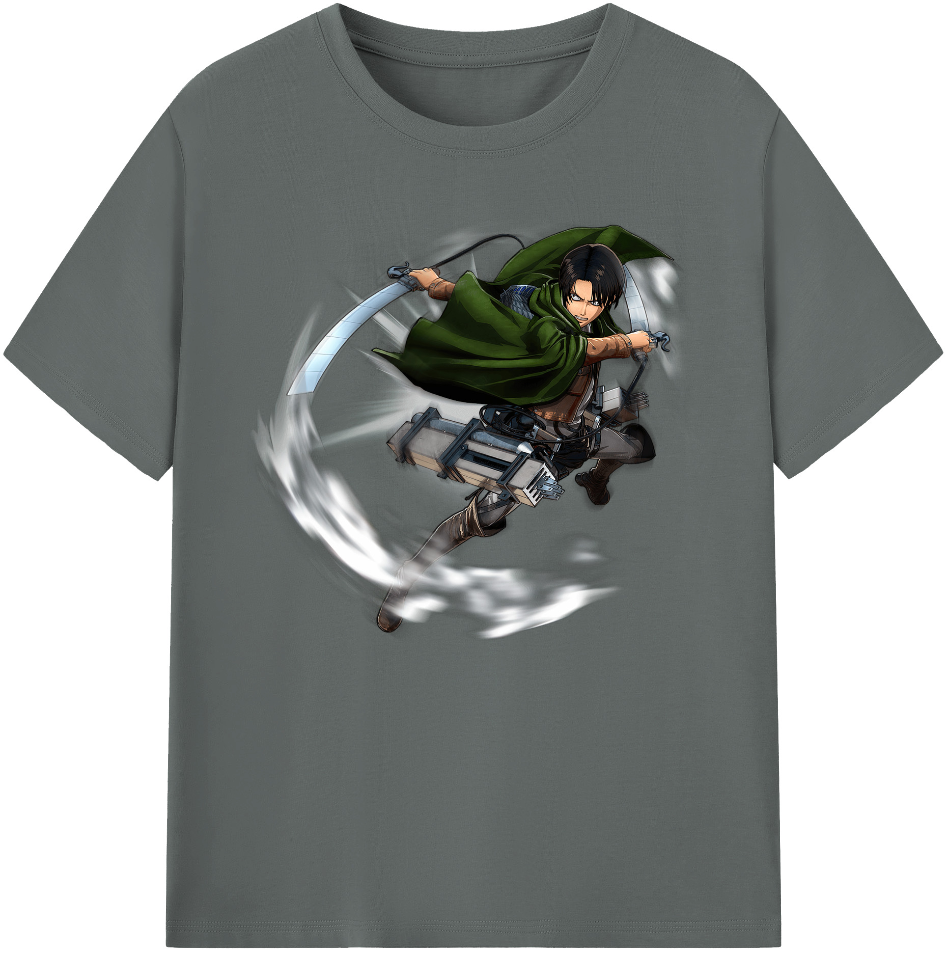 （画像用） 進撃の巨人 リヴァイ·アッカーマン Attack on Titan Levi Ackerman 綿100％ メンズ半袖Tシャツ｜肌触りやわらか＆通気性
